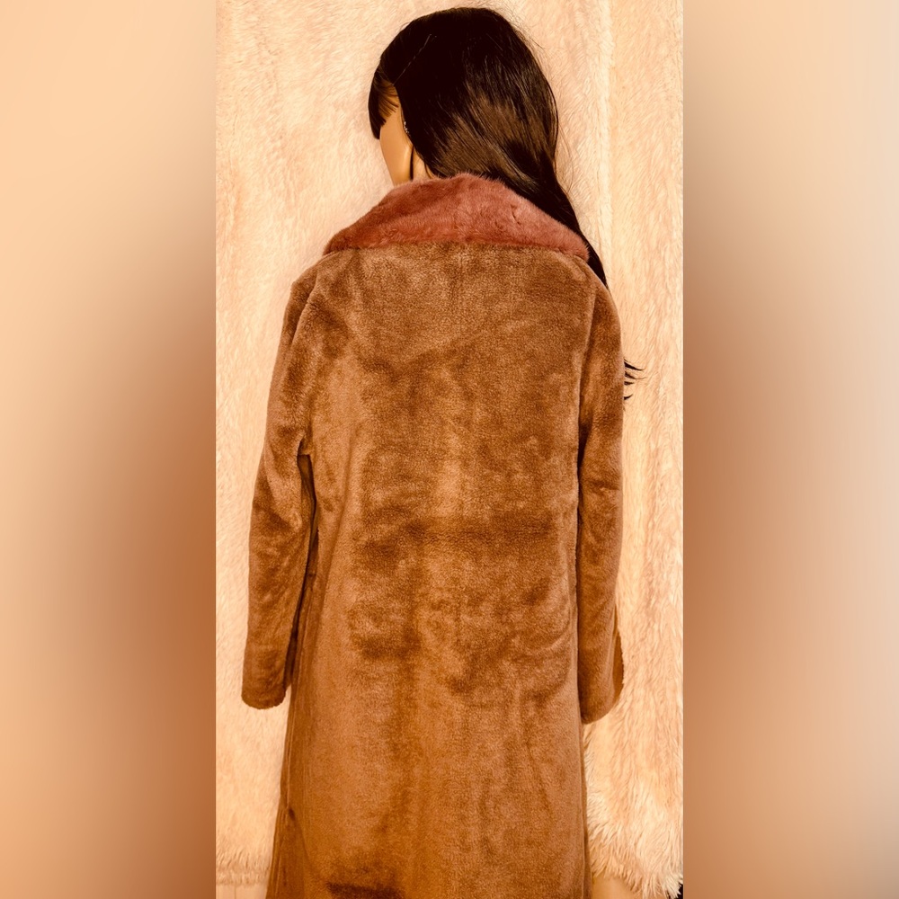 NWT Vintage Boutique Shearling Lamb Fur Coat with Mink Collar Size M - Picture 12 of 14